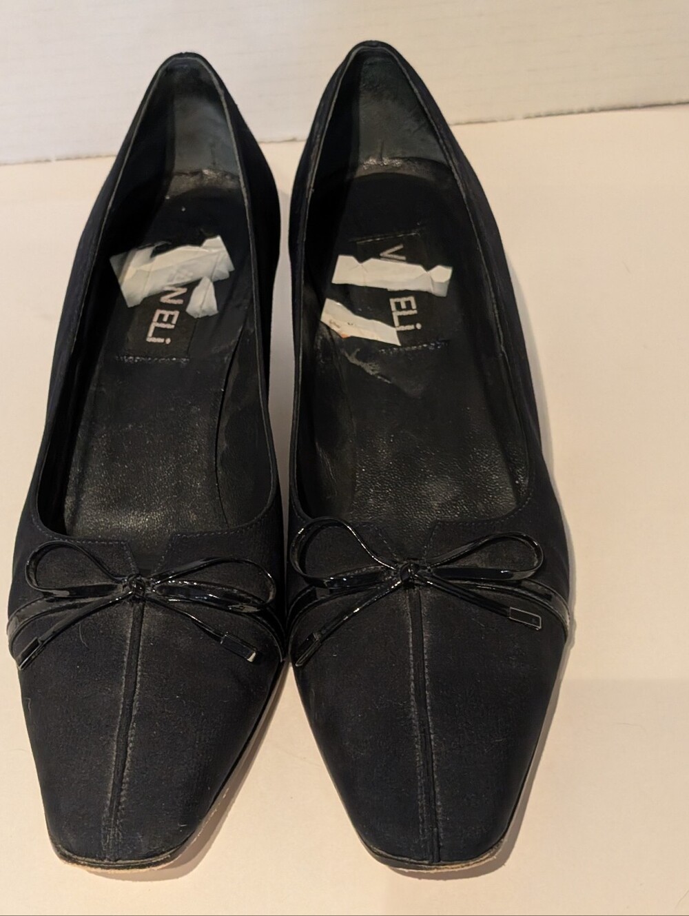 VanEli Pumps w Bow Sz.9 1/2 N Black 2 " Heel